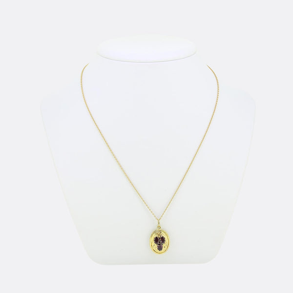 Victorian Garnet Locket Necklace