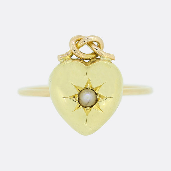 Victorian Pearl Heart Ring