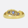 Edwardian Sapphire and Diamond Scroll Ring