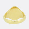 Art Deco Oval Patterned Shoulders Signet Ring