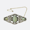 Victorian Chrysoberyl Cats Eye and Diamond Brooch