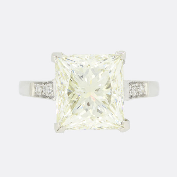 5.02 Carat Princess Cut Diamond Solitaire Engagement Ring