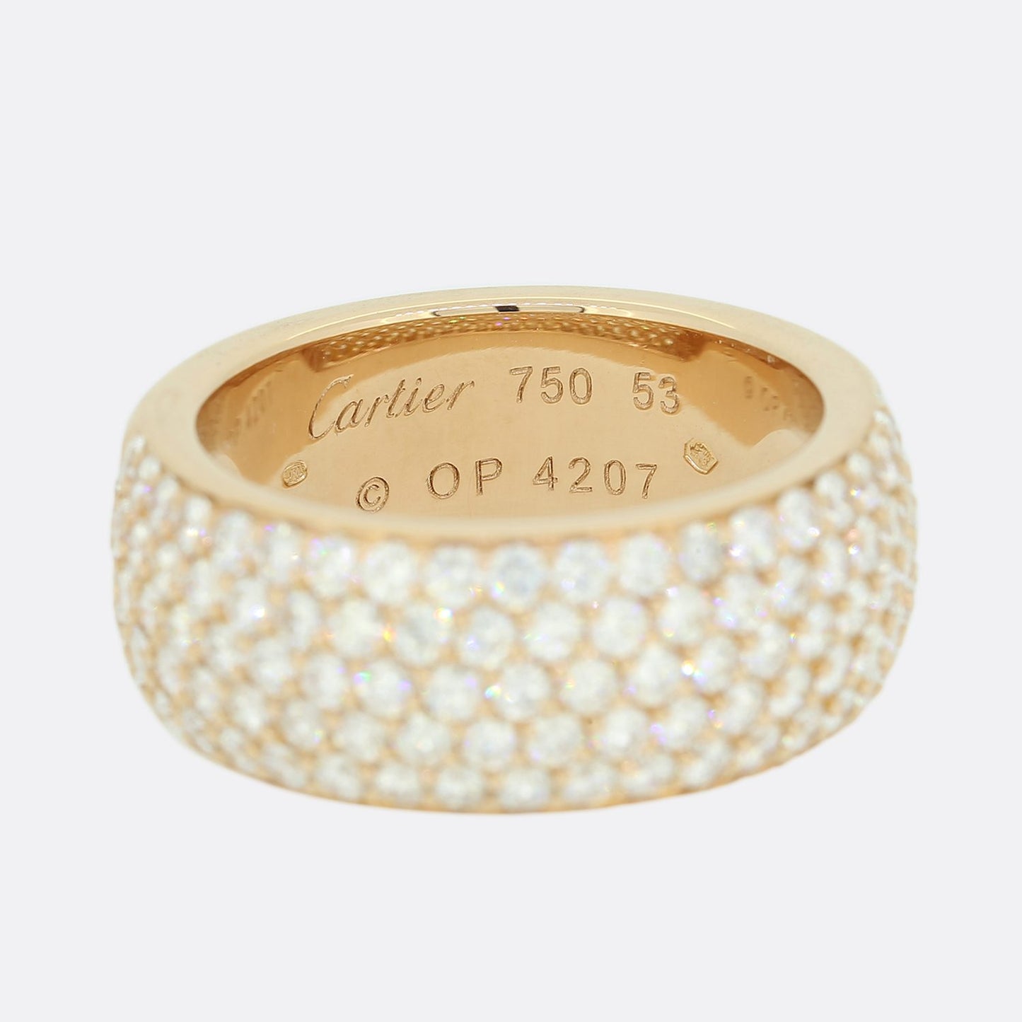 Cartier Pavé 2.0 Carat Diamond Half Band Ring Size M (53)