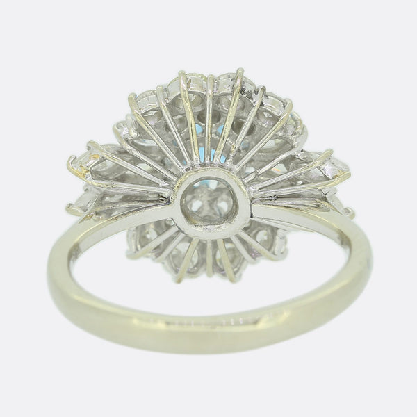 Topaz and 1.20 Carat Diamond Cluster Ring