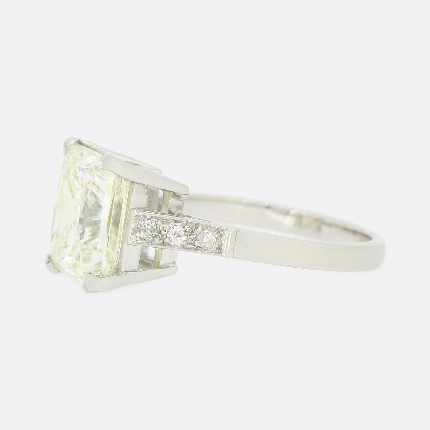 5.02 Carat Princess Cut Diamond Solitaire Engagement Ring