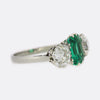 1.46 Carat Colombian Emerald and Diamond Three Stone Ring