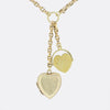 Vintage Heart Locket and I Love you Spinner Charm Necklace