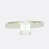 0.78 Carat Emerald Cut Diamond Solitaire Engagement Ring