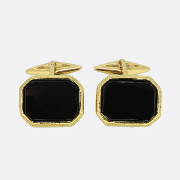 Vintage Black Onyx Cufflinks
