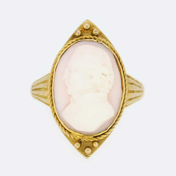 Antique Carved Shell Cameo Ring