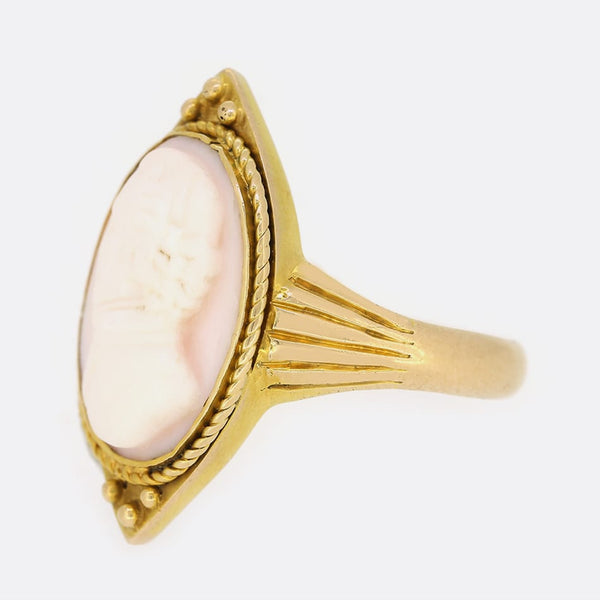 Antique Carved Shell Cameo Ring