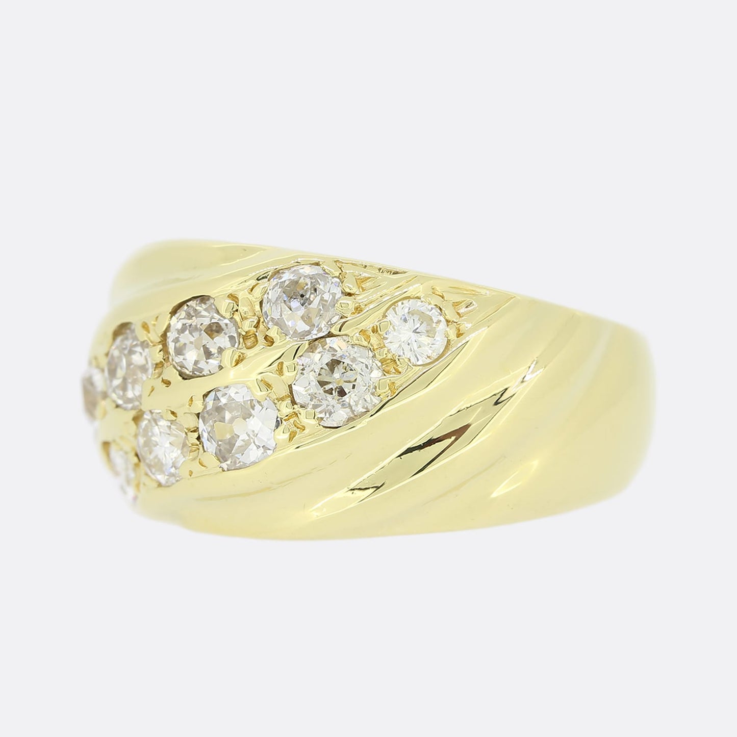0.90 Carat Diamond Cluster Wide Band Ring