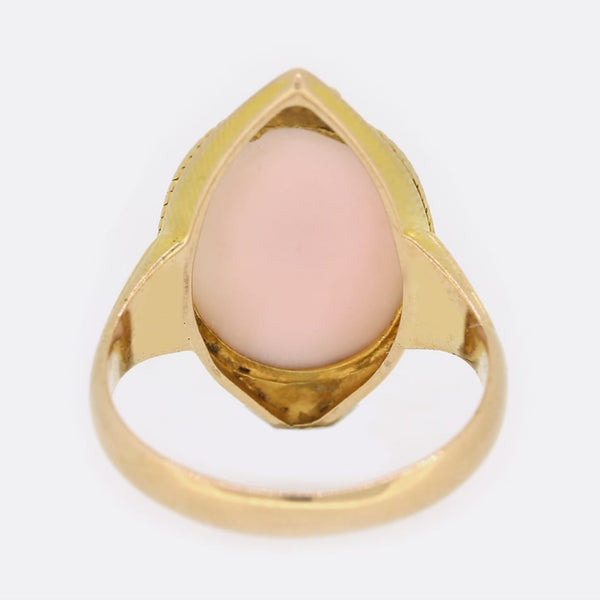 Antique Carved Shell Cameo Ring