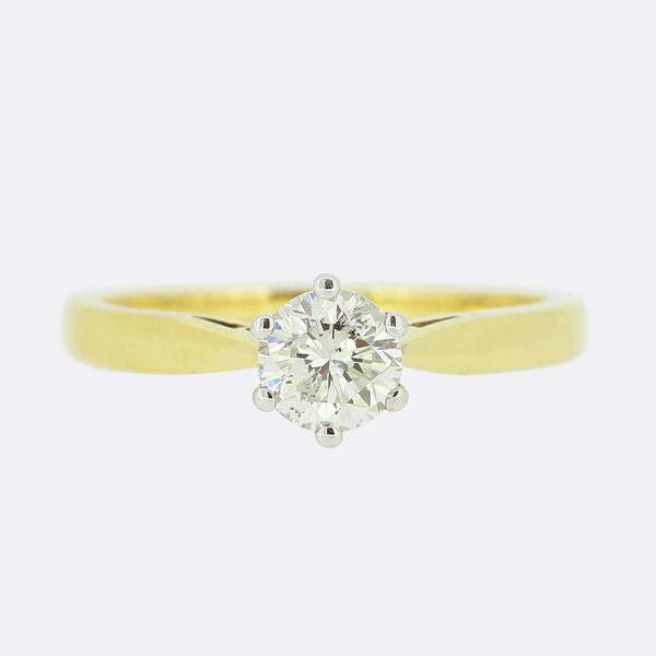 0.50 Carat Brilliant Cut Diamond Solitaire Engagement Ring