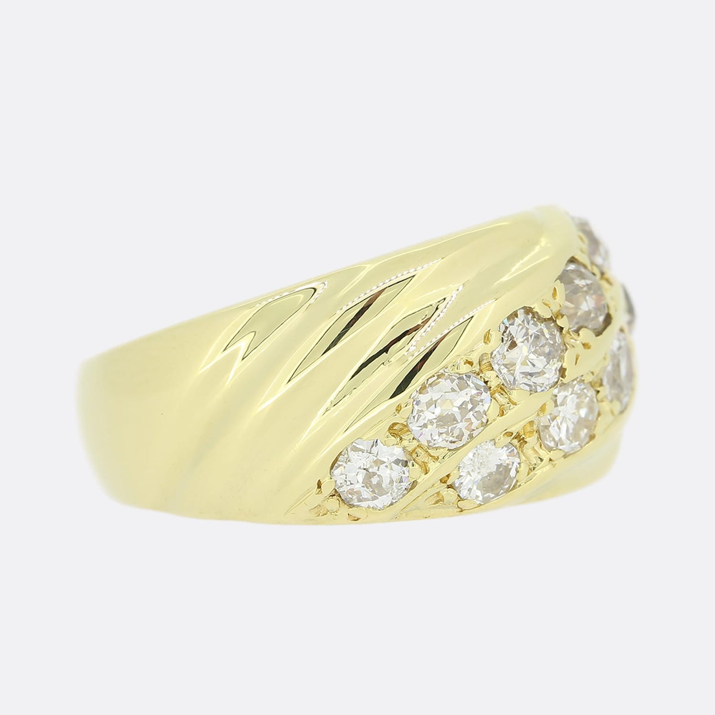 0.90 Carat Diamond Cluster Wide Band Ring