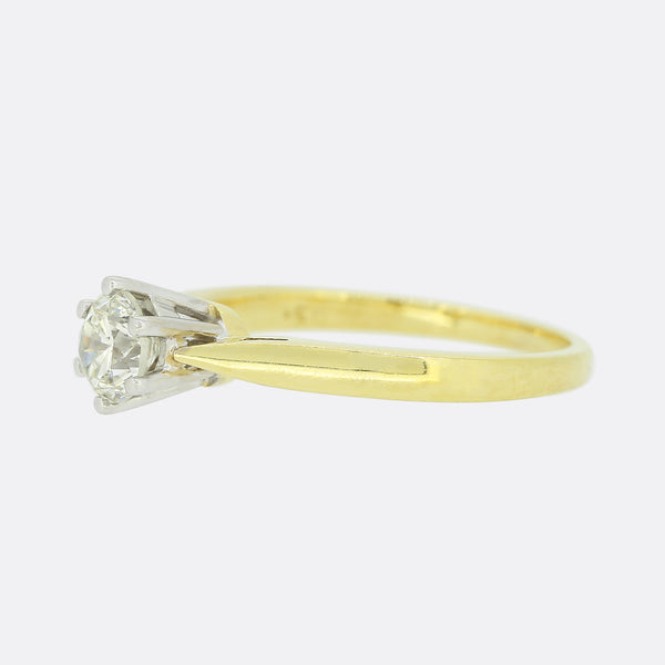 0.50 Carat Brilliant Cut Diamond Solitaire Engagement Ring