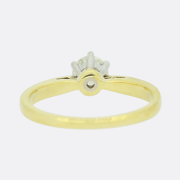 0.50 Carat Brilliant Cut Diamond Solitaire Engagement Ring
