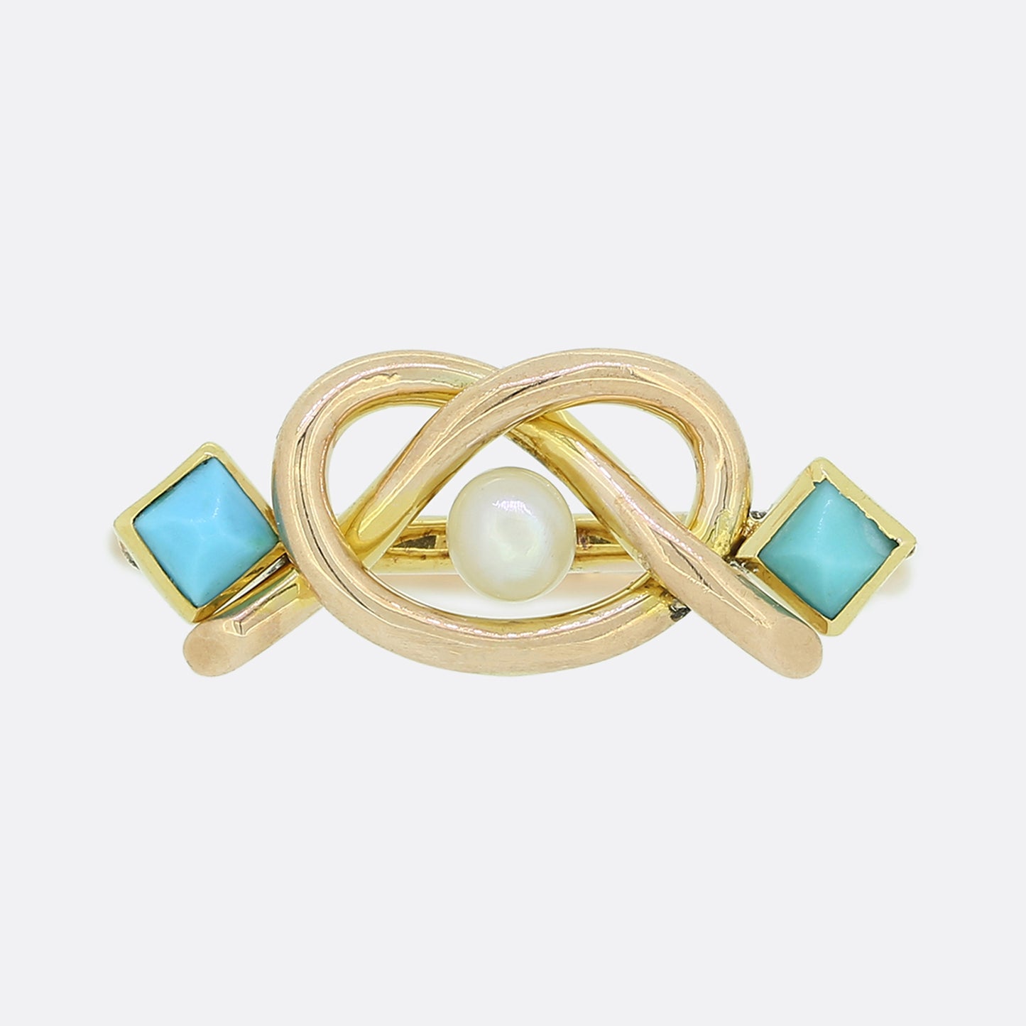 Victorian Turquoise and Pearl Infinity Ring