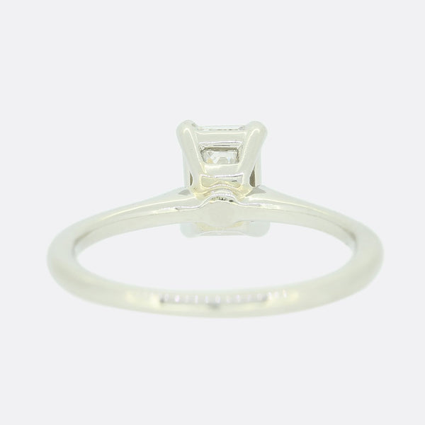 0.71 Carat Emerald Cut Diamond Solitaire Engagement Ring