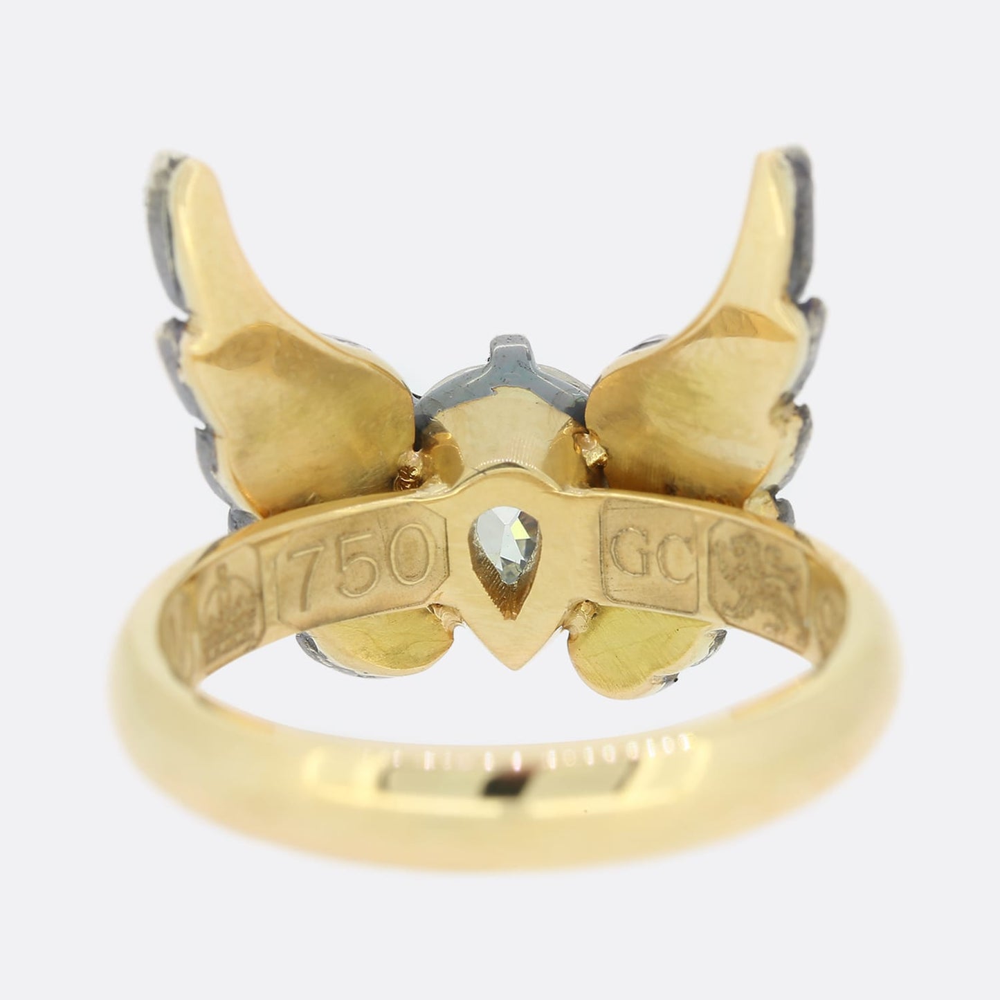 Gaetano Chiavetta 1.07 Carat Pear Shaped Diamond Winged Angel Ring