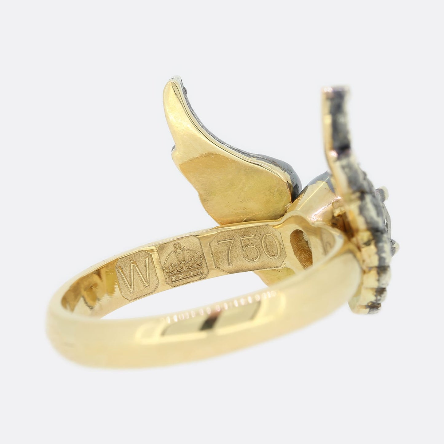 Gaetano Chiavetta 1.07 Carat Pear Shaped Diamond Winged Angel Ring