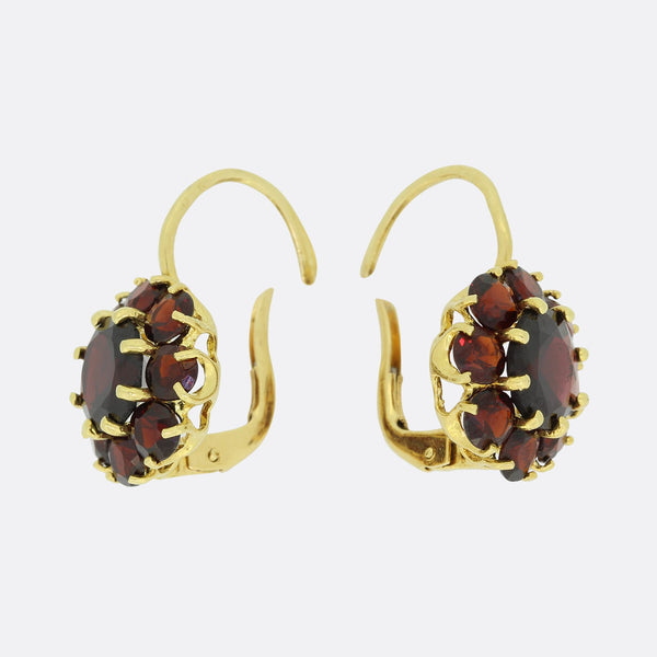 Vintage Garnet Cluster Earrings