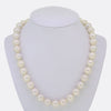 Vintage Cultured Pearl Necklace Diamond Ball Clasp 0.65 Carats