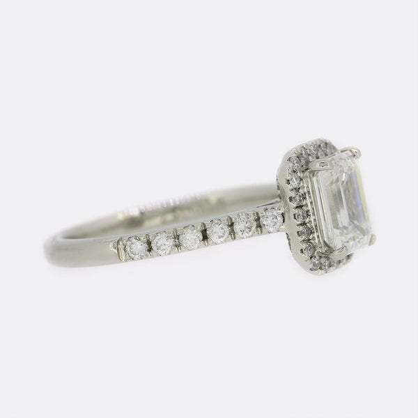 0.81 Carat Emerald Cut Diamond Engagement Ring