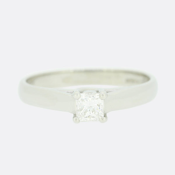 0.30 Carat Princess Cut Diamond Solitaire Ring