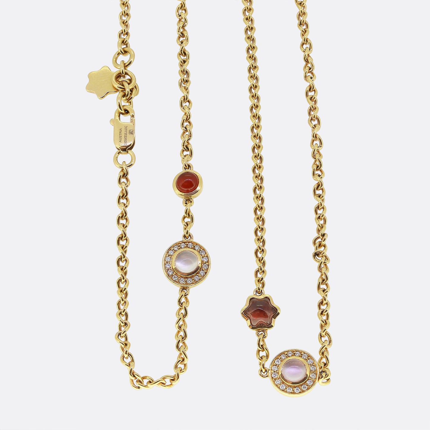 Montblanc Cabochon Diamond and Gemstone Necklace