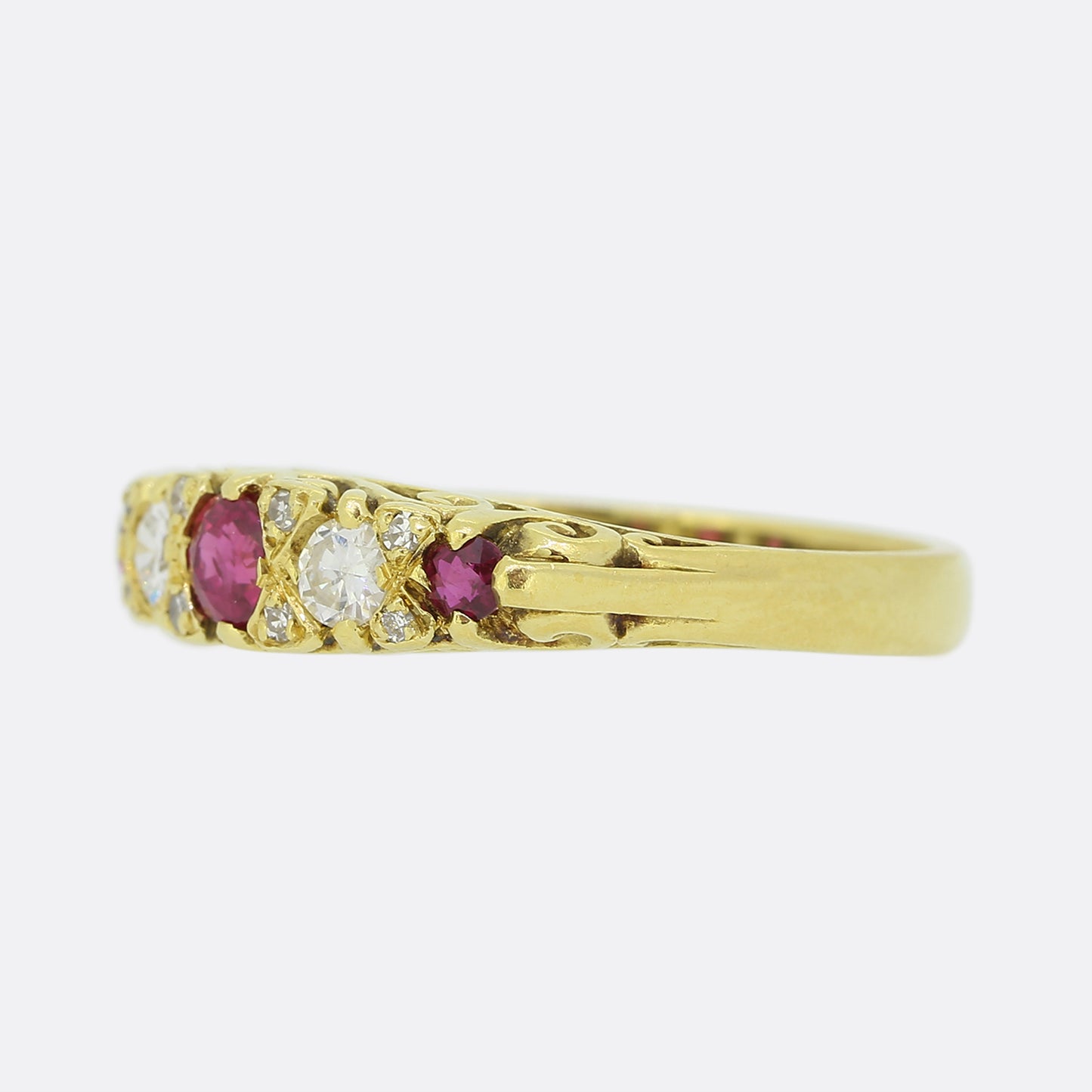 Vintage Ruby and Diamond Band Ring