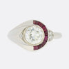Art Deco 1.30 Carat Diamond and Ruby Ring