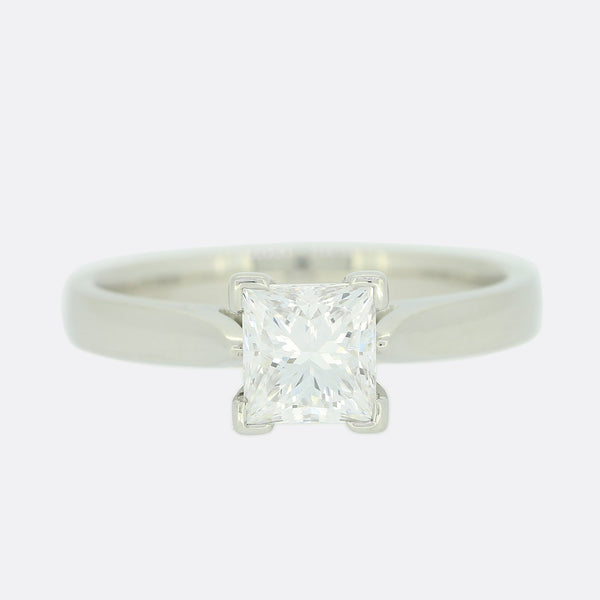 1.00 Carat Diamond Princess Cut Solitaire Engagement Ring