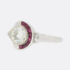 Art Deco 1.30 Carat Diamond and Ruby Ring