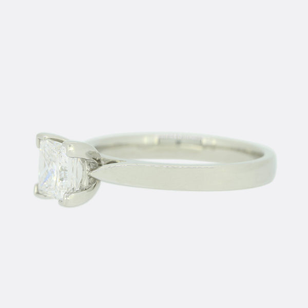 1.00 Carat Diamond Princess Cut Solitaire Engagement Ring