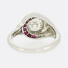 Art Deco 1.30 Carat Diamond and Ruby Ring