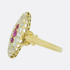 Victorian Ruby and Old Cut Diamond Navette Ring