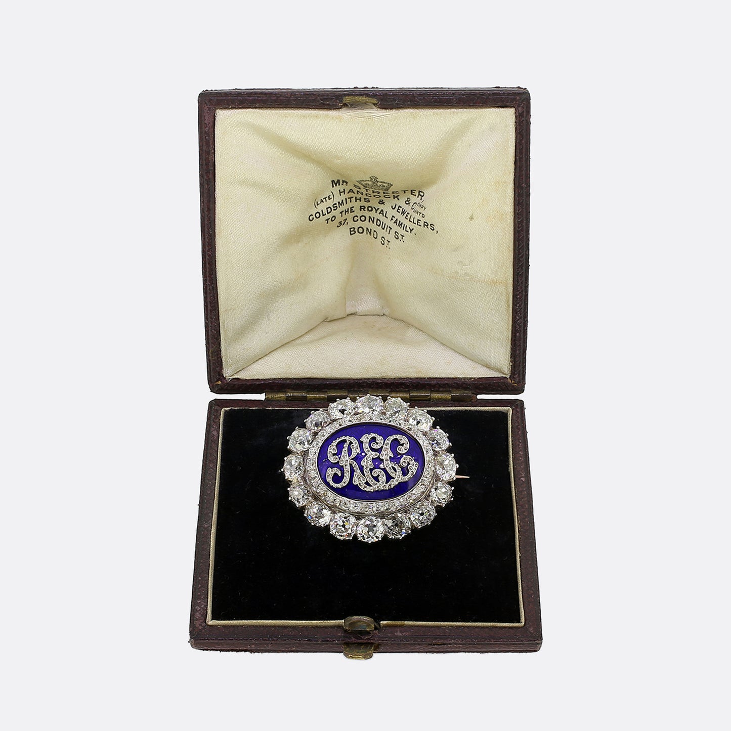 Victorian Diamond and Enamel Mourning Locket Brooch
