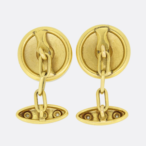 Art Deco Old Cut Diamond Chain Link Cufflinks