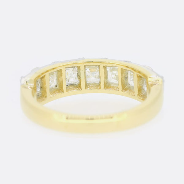TVJ 1.40 Carat Asscher Cut Diamond Seven Stone Ring