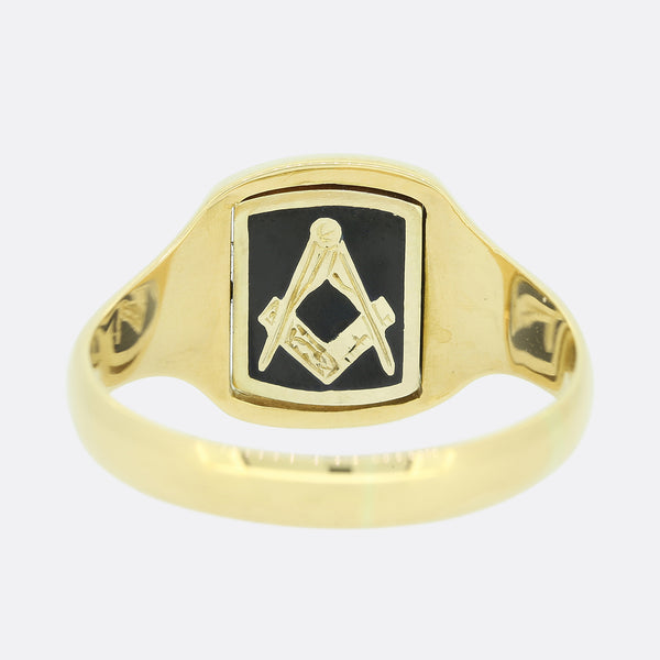 Vintage Spinning Masonic Signet Ring