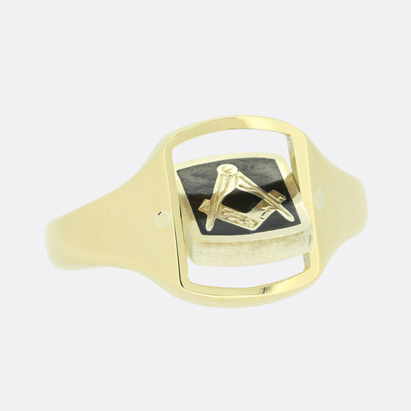 Vintage Spinning Masonic Signet Ring