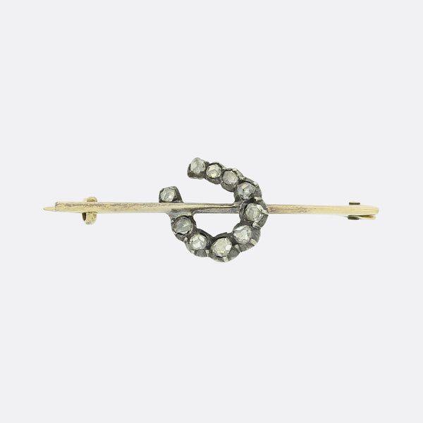 Victorian Diamond Horseshoe Brooch