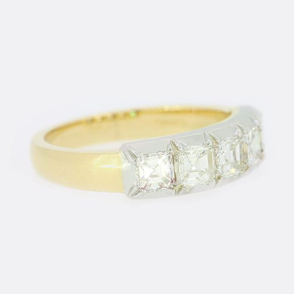 TVJ 1.00 Carat Asscher Cut Diamond Five Stone Ring