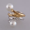 Pearl Crossover Two Tone Ring