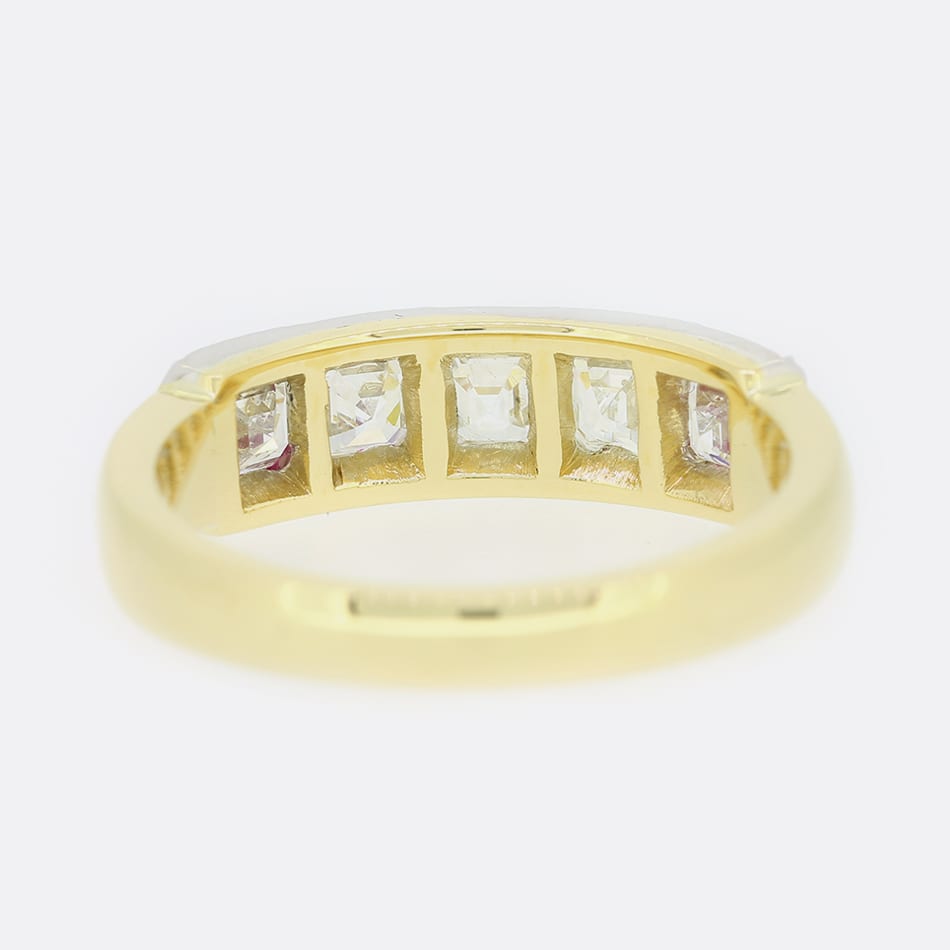 TVJ 1.00 Carat Asscher Cut Diamond Five Stone Ring