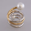 Pearl Crossover Two Tone Ring