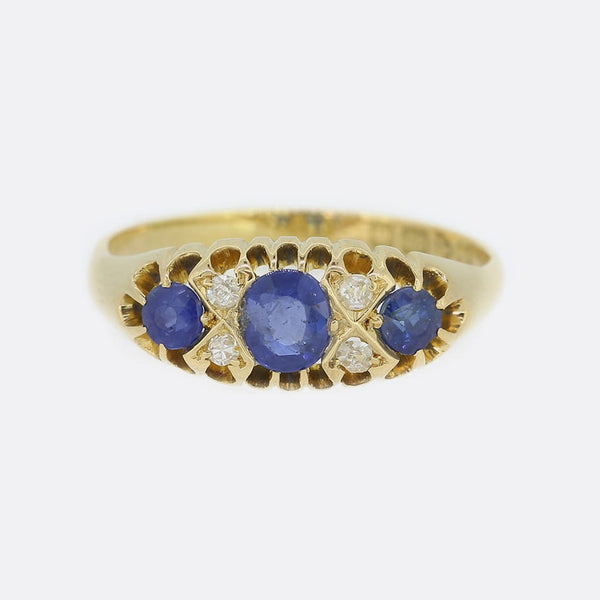 Edwardian Sapphire and Diamond Ring
