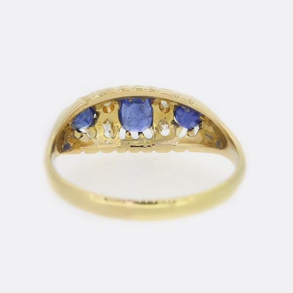 Edwardian Sapphire and Diamond Ring
