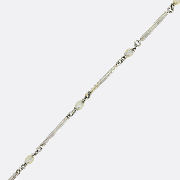 Edwardian Natural Pearl Watch Chain